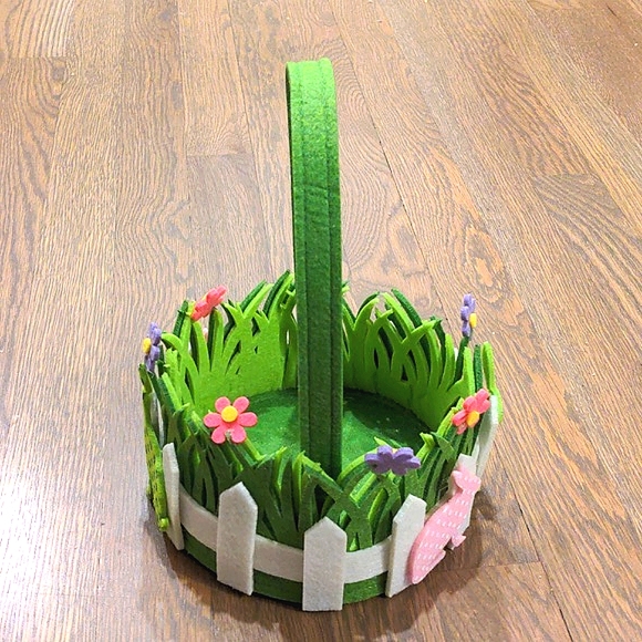 πHPπ Polka Dot Felt Spring Bunny Easter Basket - Picture 5 of 7